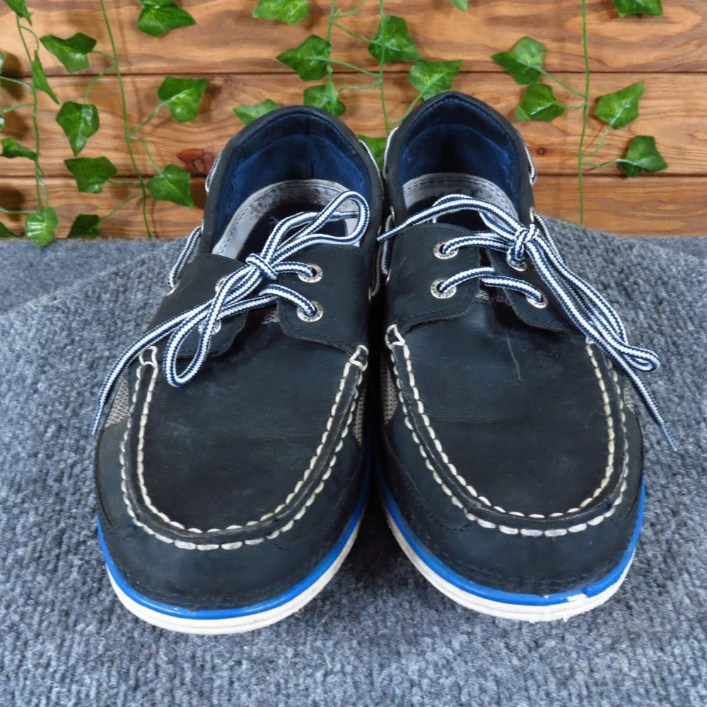 Sperry Billfish Men Boat Shoe Size 9.5 Casual Nautical Navy Blue Leather Mesh